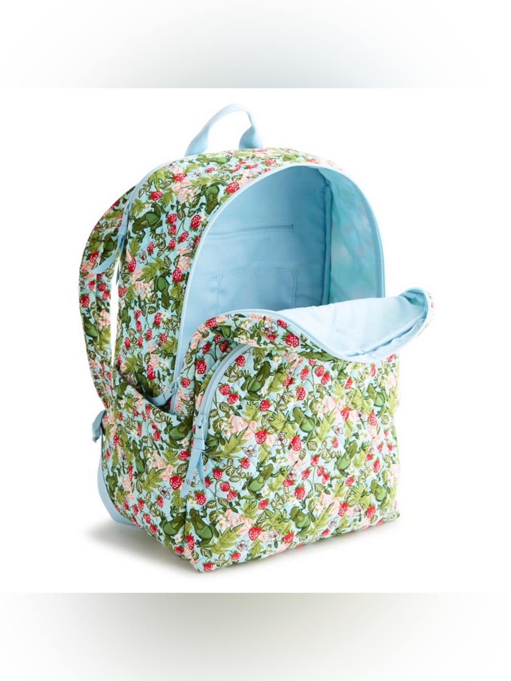 Vera Bradley Essential Large Backpack in Frogberry Garden Blue NWT - Picture 3 of 6